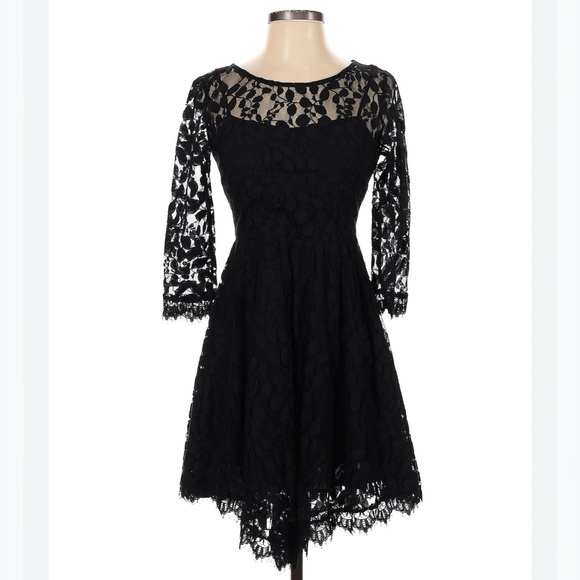 Free people black lace dress size 2 - Picture 3 of 6